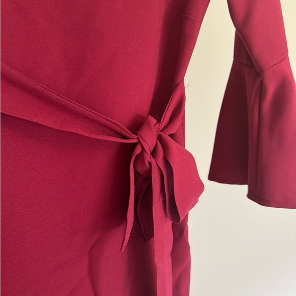 Maroon 3/4 Sleeve Dress - Picture 2 of 7